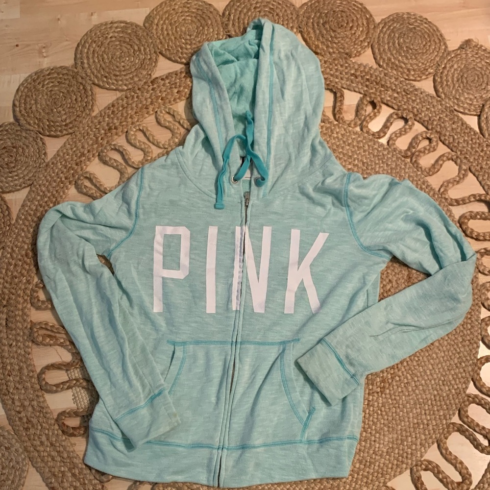 Victoria secret PINK size medium mint blue zip up